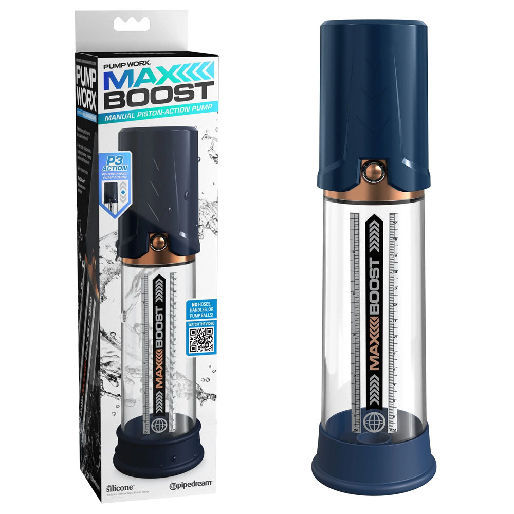 Pump Worx Max Boost - Blue - Blue Penis Pump Pipedream